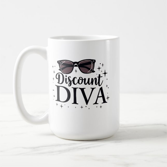 Mug Discount Diva - Chic & Savvy Shopping Queen (Gauche)