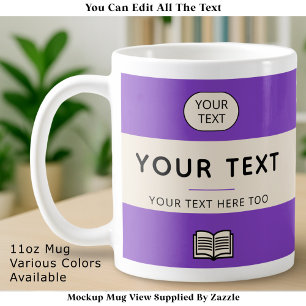 Mug Disposition de livre de poche vintage Nom personna