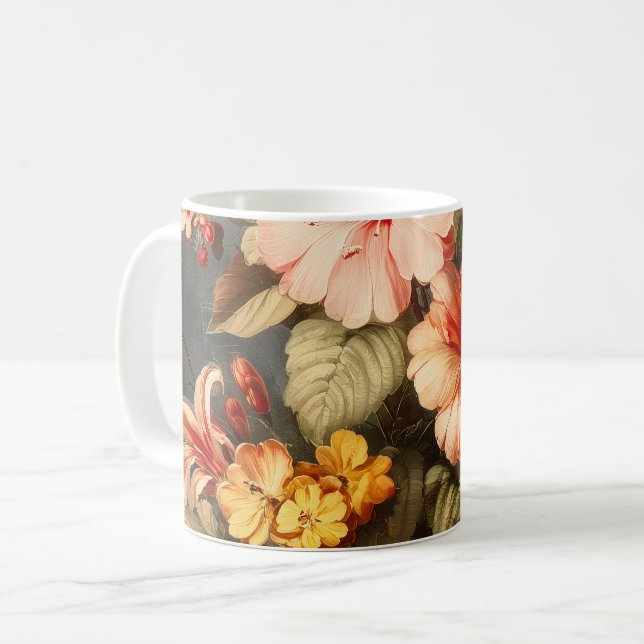Mug Disposition florale vintage vibrante (Devant gauche)