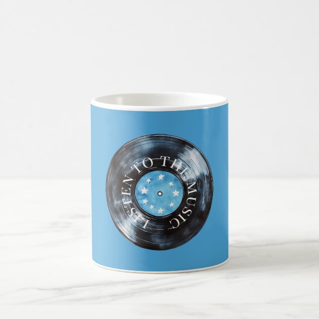 Mug Disque de musique Aqua Blue Black (Centre)