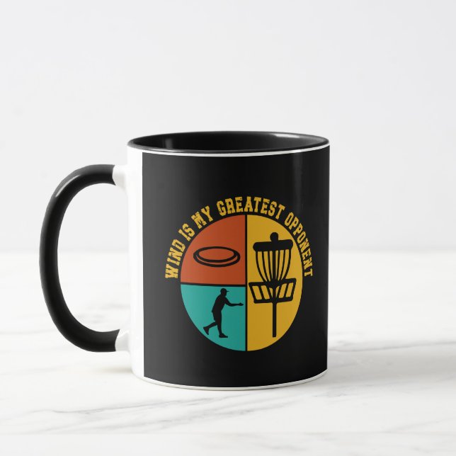 Mug Disque Golf Funny Design Rétro Disque Golf (Gauche)