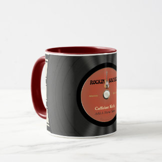 Mug Disque vinyle vintage personnalisé de roche