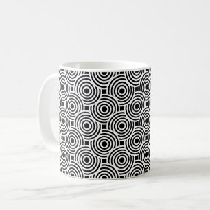Mug Disques Cercle Blanc Noir Motif Op Art