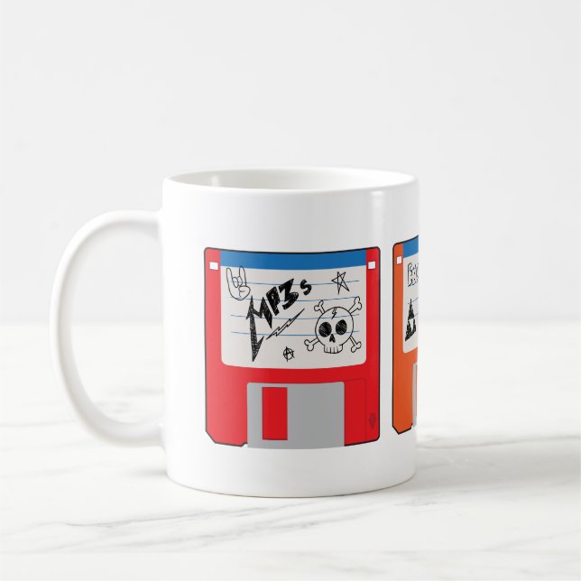 Mug Disques durs rétro millénaires avec étiquettes (Gauche)