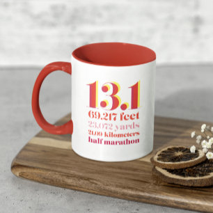 Mug Distance de course de demi-marathon personnalisée