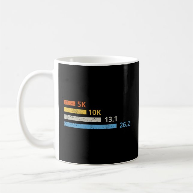 Mug Distances de course I - 5K 10K 13,1 26,2 Marathoni (Gauche)