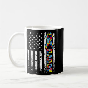 Mug Distorsion Retro Vintage Américain Drapeau Autisme