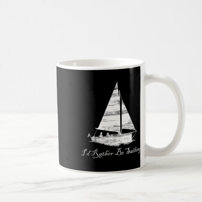 Mug Distressed J'aurais Préféré Faire de la Voile Voil (Droite)