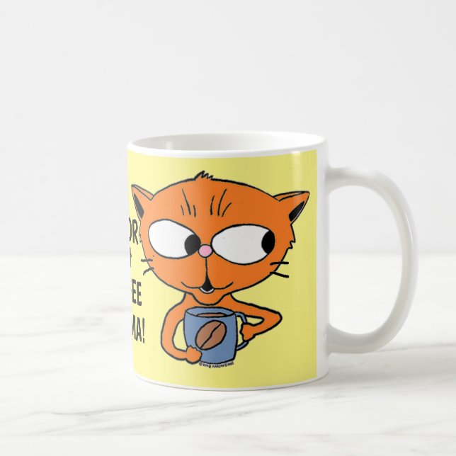 Mug DIT AMUSANT DE CAFÉ Mignon Chat de Dessin Animé (Droite)