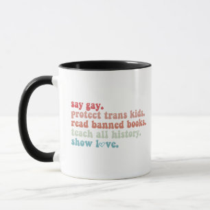 Mug Dites Gay Protégez les enfants trans Lisez les liv