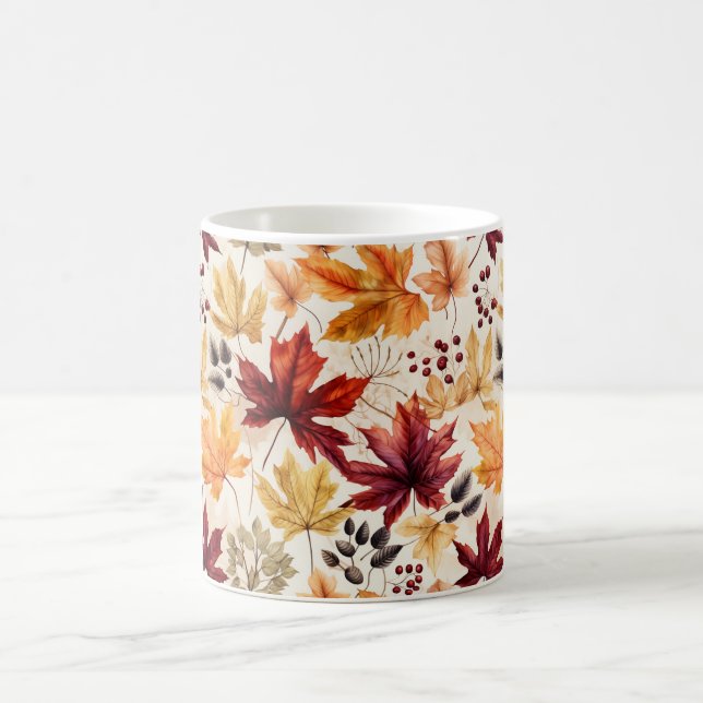 Mug Dites-le avec des feuilles d'automne 3 - (Centre)