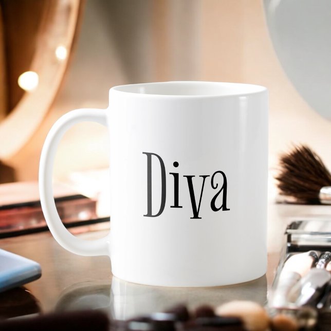 Mug Diva Drôle Whimsical Texte (Créateur téléchargé)
