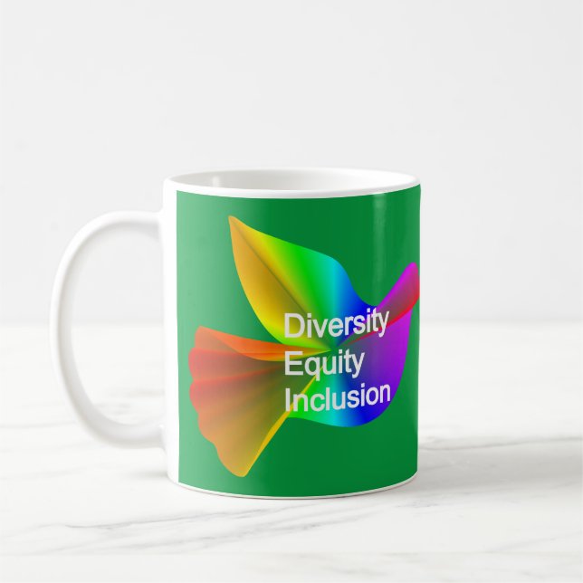 Mug Diversité Équité Inclusion avec la colombe de paix (Gauche)