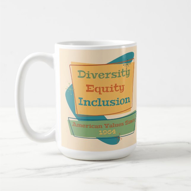 Mug Diversité Équité Inclusion; Valeurs Américaines 19 (Gauche)