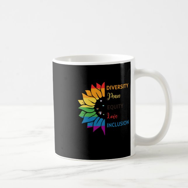Mug Diversité Paix Équité Amour Inclusion - Rainbow Su (Droite)