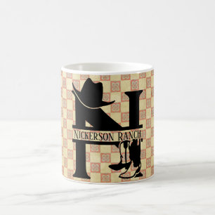 Mug Diviser le monogramme de cowboy 'N'