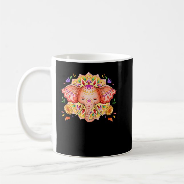 Mug Diwali Elephant Illustration Deepavali Hindu Festi (Gauche)