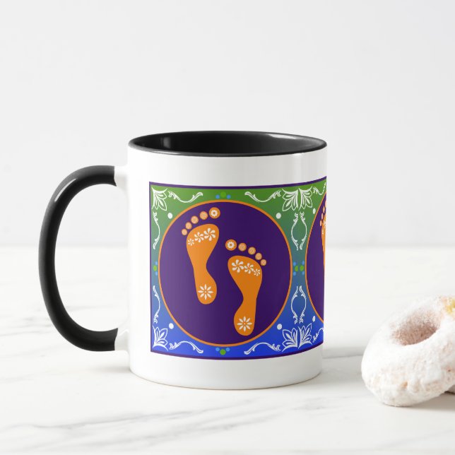 Mug Diwali Rangoli Coloré Avec Empreinte (Avec donut)