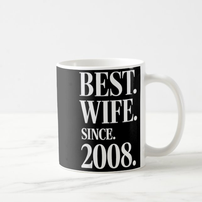 Mug Dix-huitième anniversaire de mariage drôle 2008 Fe (Droite)
