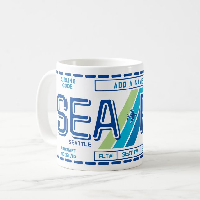 Mug DIY Boarding Pass Mug: Perfect Travel Gift (Devant gauche)