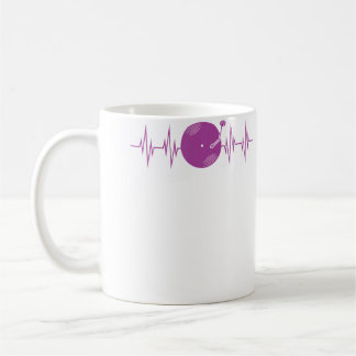 Mug Dj Vinyl Record Heartbeat Funny Ekg Disk Jockey