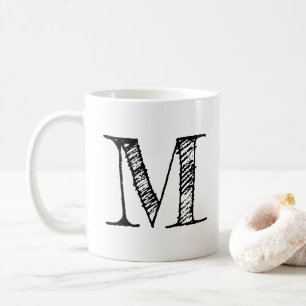 Mug DO-IT-YOURSELF Monogramme noir personnalisé Tee in