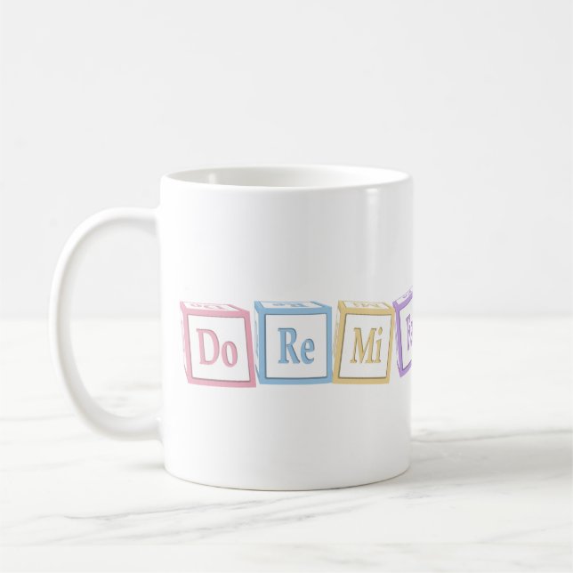 Mug "Do Re Mi" Plein Octave Solfege Blocs De Bébé Musi (Gauche)