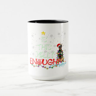 Mug Doberman Chien Noël Arbre Père Noël Cadeau Noël