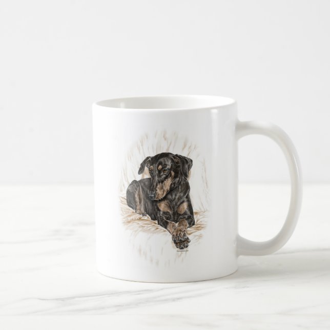 Mug Doberman Chien oreilles naturelles (Droite)