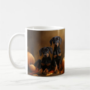 Mug Doberman Chiot Automne Citrouille de plaisir