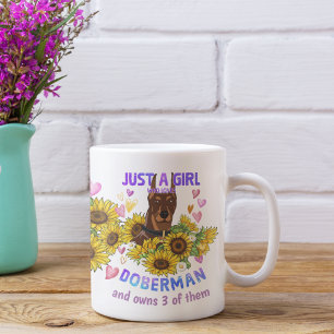 Mug Doberman Doberman Lover Entraîneur de tournesol Fl