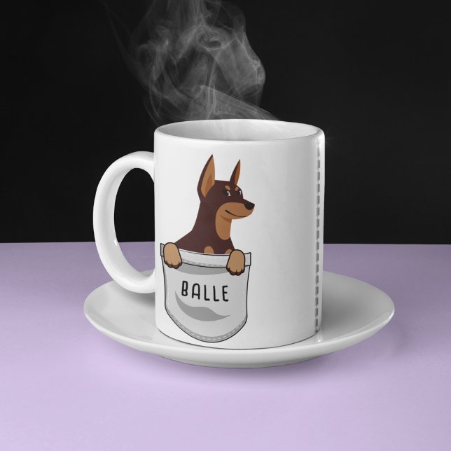 Mug Doberman mignon personnalisé pour l'entraîneur Amo (Créateur téléchargé)