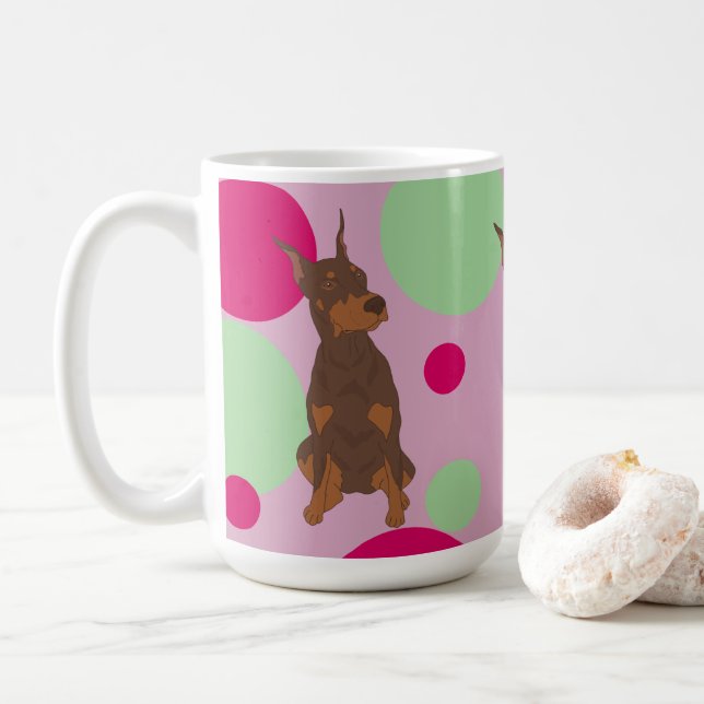 Mug Doberman Pinscher (Avec donut)