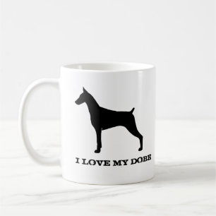 Mug Doberman Pinscher Chien race Silhouettes Custom