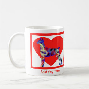Mug Doberman Pinscher Chien Valentines Jour Coeur roug