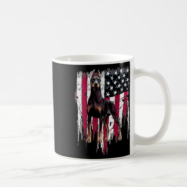 Mug Doberman Pinscher Drapeau Américain Usa Incroyable (Droite)