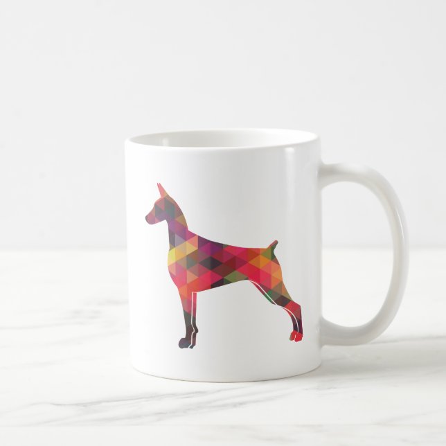 Mug Doberman Pinscher Géométrique Patten Silhouette (Droite)