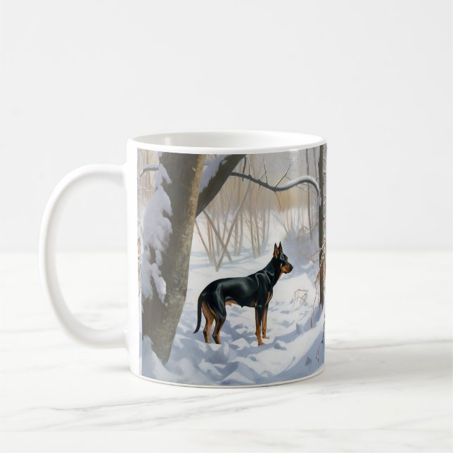 Mug Doberman Pinscher Laisser Neige Noël (Gauche)