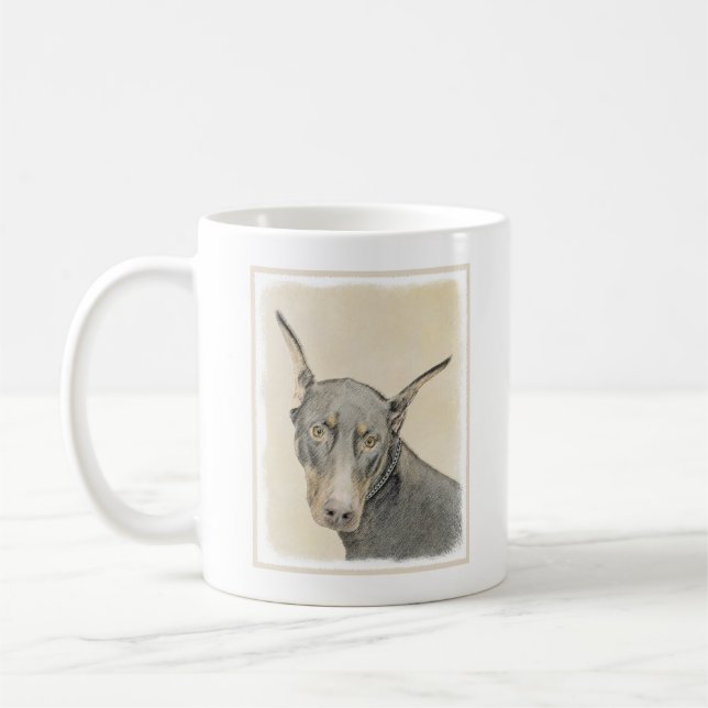 Mug Doberman Pinscher Peinture - Art Chien original (Gauche)