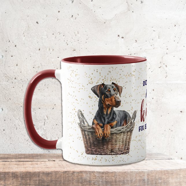 Mug Doberman Pinscher Puppy Kisses Tout réparer (Créateur téléchargé)