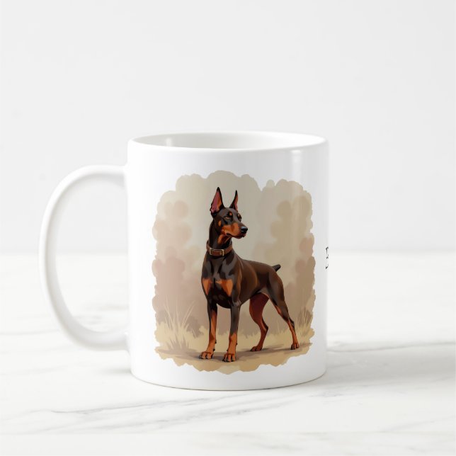Mug Dobermann Pinscher marron rouille rouge Chien (Gauche)