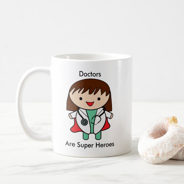 Mug Docteur Super Hero Girl Femme Personnaliser (Avec donut)