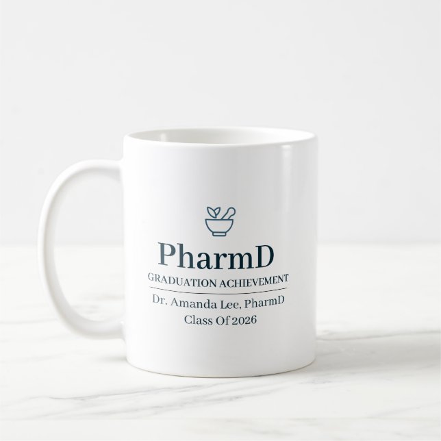 Mug Doctor of Pharmacy Custom Name Since Year (Gauche)