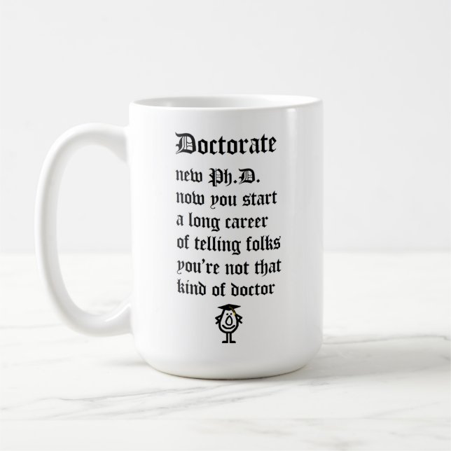 Mug Doctorat, un drôle de mauvais poème pour un nouvea (Gauche)