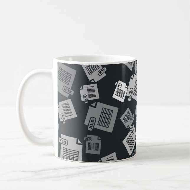 Mug Document de fichier XLS gris. Télécharger l'icône  (Gauche)