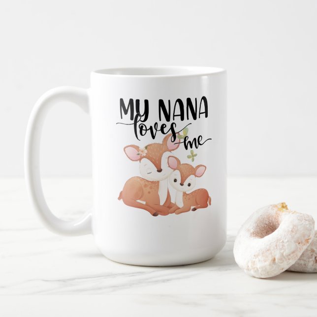 Mug Doe et Fawn My Nana m'aime (Avec donut)