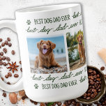 Mug DOG DAD - Personnalisé Pet 4 Photo Collage<br><div class="desc">Chien papa ♡... Surprenez votre papa de chien préféré que ce soit son anniversaire, sa Fête des pères ou Noël avec cette super mignonne tasse photo personnalisée. Customisez cette tasse à café avec la photo préférée de votre chien, et le nom. Double face - vous pouvez différentes photos de chaque...</div>