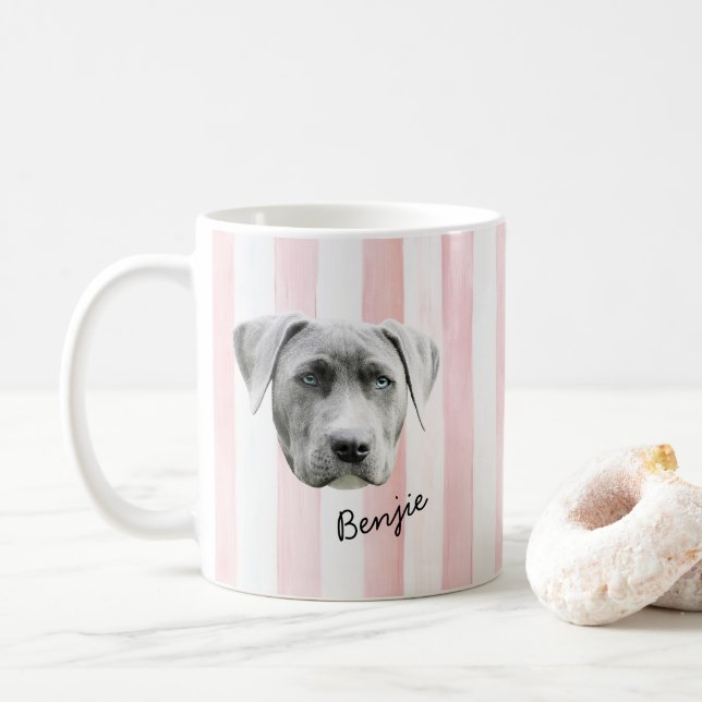 Mug Dog Face | Custom Pet Photo and Name (Avec donut)
