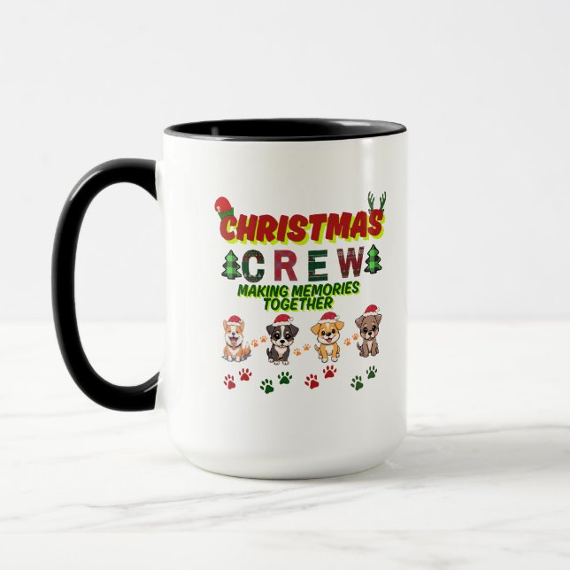 Mug Dog Lover Christmas Family-Christmas crew dogs  (Gauche)
