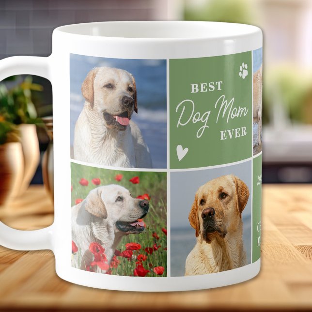 Mug DOG MOM Custom 7 Photo Collage Fête des Mères (Créateur téléchargé)